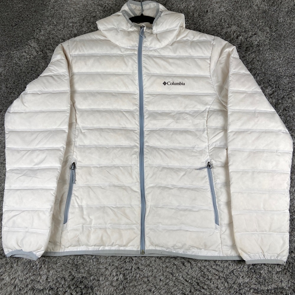 Columbia Lake 22 Down Hooded Jacket Womens XL White Hooded Puffer Outdoors